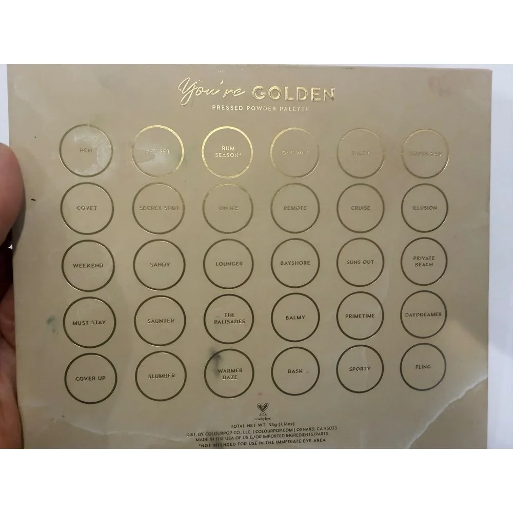 ColourPop You're Golden Pressed Powder Eyeshadow Palette 30 Shades Neutral Gold